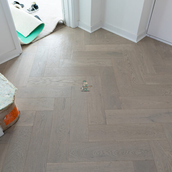 Riviera Click 14/3 x 150mm Grey Brushed Oak Herringbone Engineered Flooring