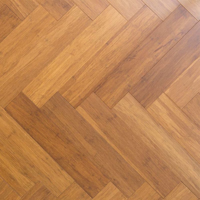 Carbonised Stranded Woven 12mm Herringbone Bamboo Flooring