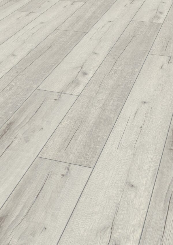 Premium 12mm White Oak 4V Groove Laminate Flooring