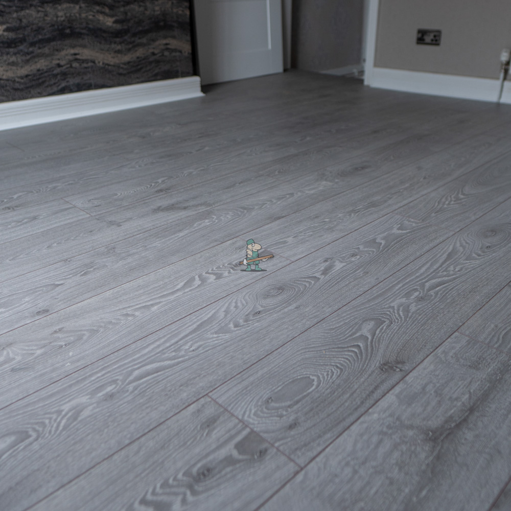 Premium 12mm Grey Oak 4V Groove Laminate Flooring