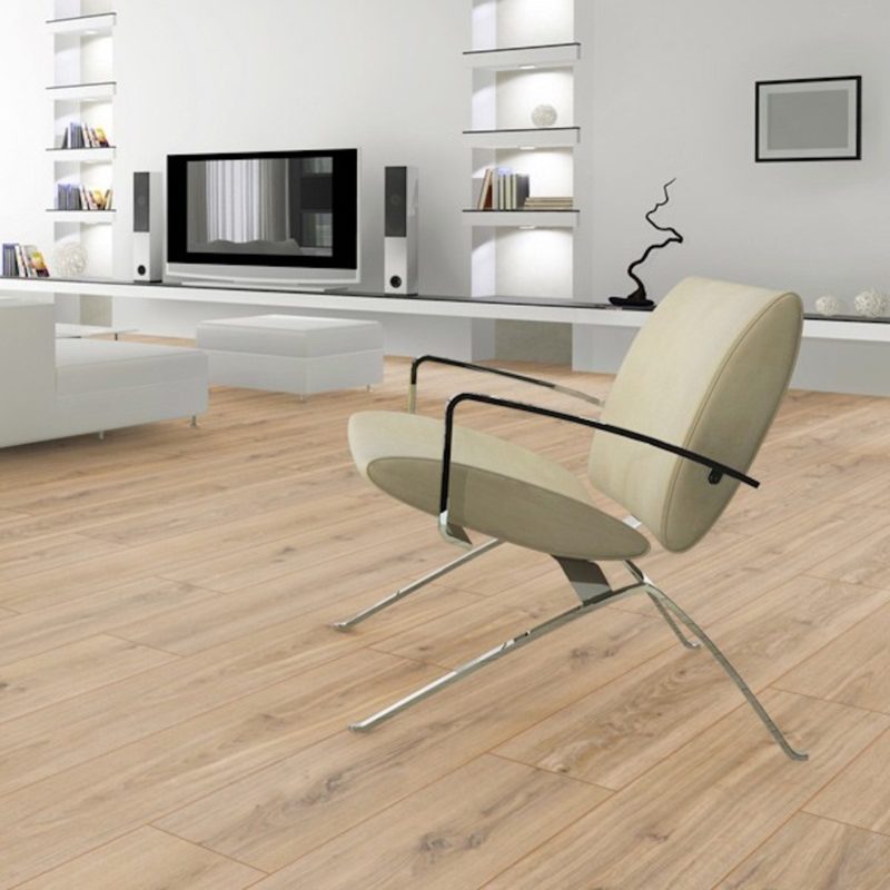 Premium 12mm Light Pale Oak 4V Groove Laminate Flooring