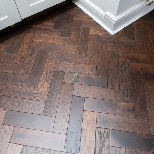 Riviera 18/3 x 80mm SMALL Dark Chocolate Oak Herringbone Engineered Flooring