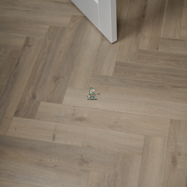 Fusion Herringbone 12mm Grey Beige Oak 4V Laminate Flooring