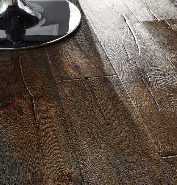 New York 15/4 x 220mm Black Knight Distressed Premium Hard Waxed Oiled Engineered Flooring