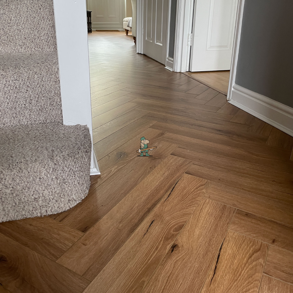 Fusion Herringbone 12mm Smoked Oak 4V Laminate Flooring