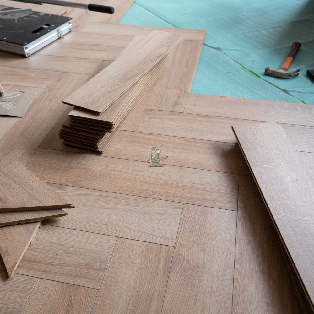 Nature AC6 Herringbone 12mm Shortbread Oak Laminate Flooring