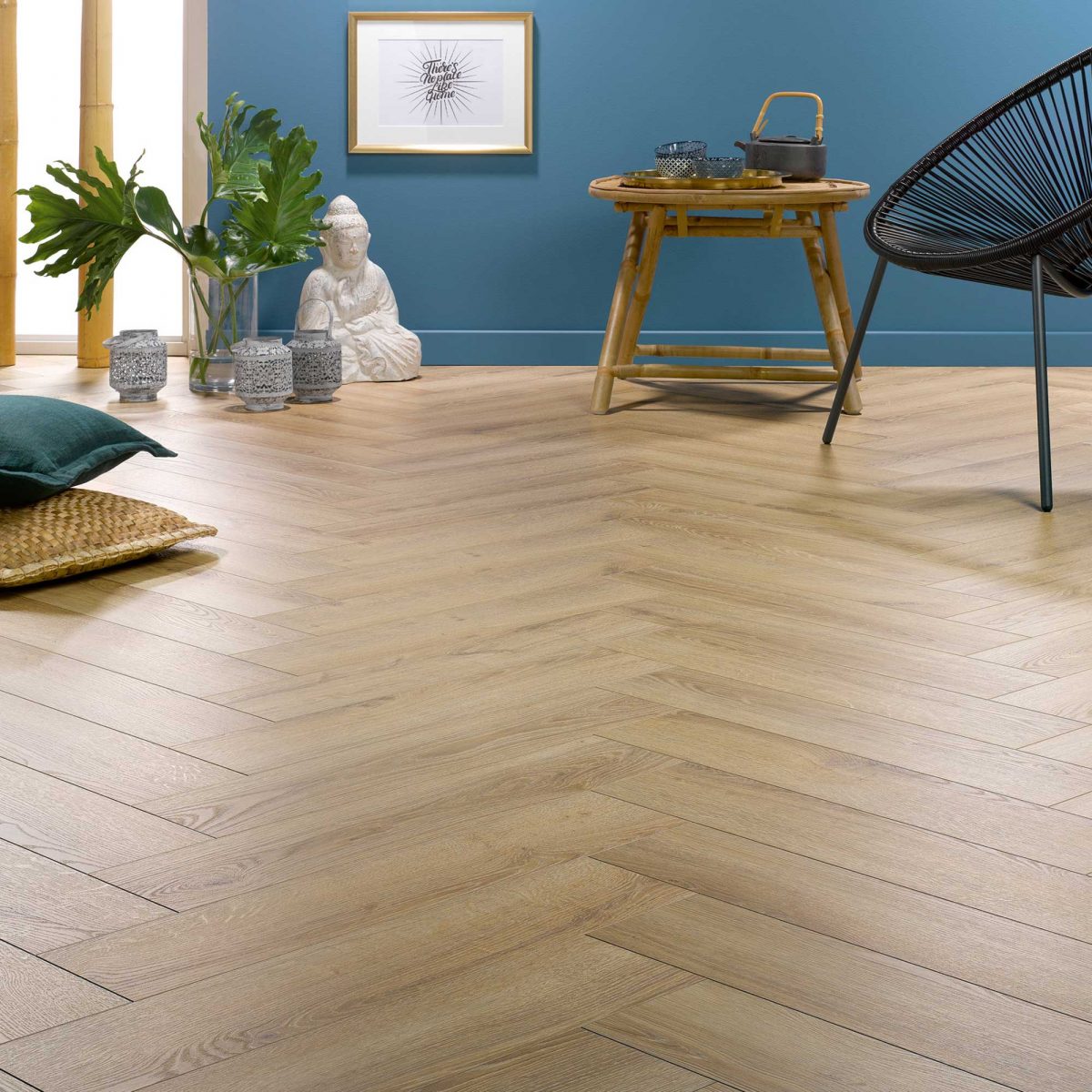 Nature AC6 Herringbone 12mm Shortbread Oak Laminate Flooring