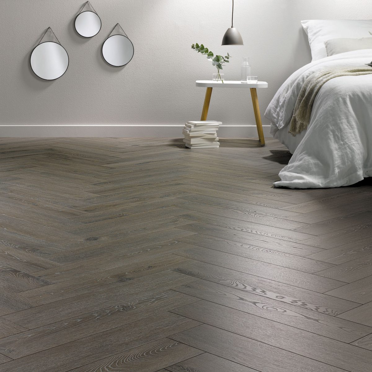 Nature AC6 Herringbone 12mm Dark Knight Laminate Flooring