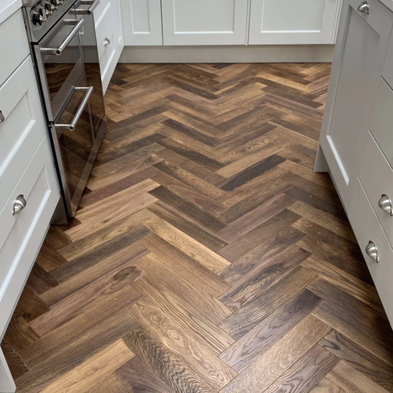 ZigZag 14/3 x 90mm Double Smoked Oak Herringbone Engineered Flooring