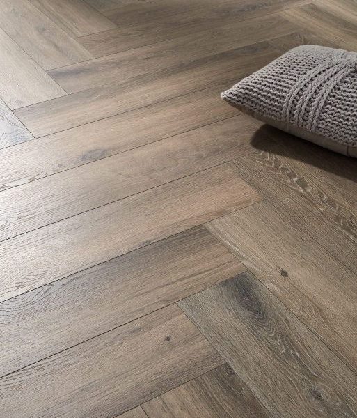 Dolcevita Herringbone 8mm Frozen Dark Oak 4V Laminate Flooring