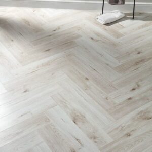 Dolcevita Herringbone 8mm Shell White Oak 4V Laminate Flooring