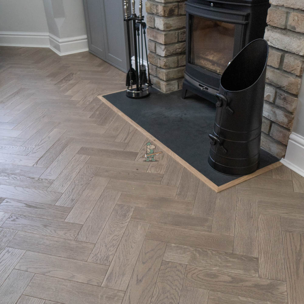 Riviera 18/3 x 80mm SMALL Sterling Silver Oak Herringbone Engineered Flooring