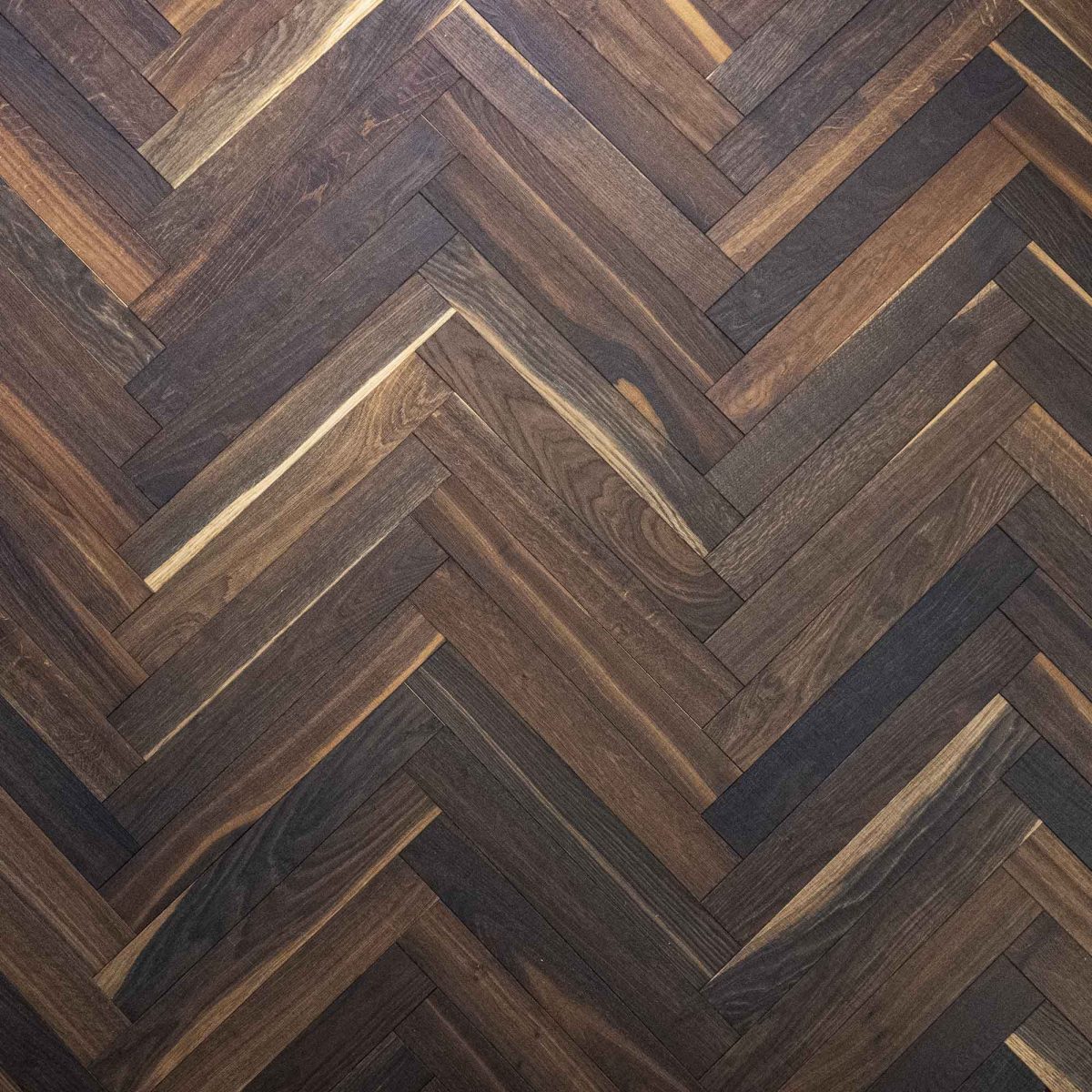 Dolcevita Narrow Smoked Sawn Oak Herringbone Engineered Flooring