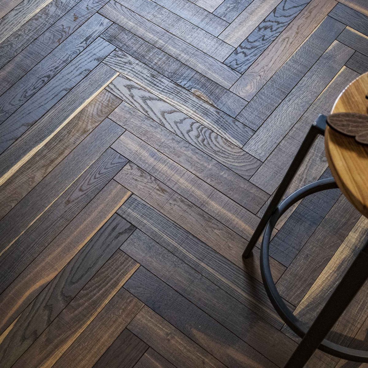 Dolcevita Narrow Smoked Sawn Oak Herringbone Engineered Flooring