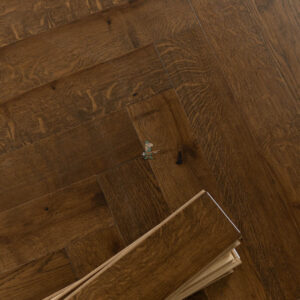 ZigZag Click 12/3 x 110mm Antique Smoked Oak Herringbone Engineered Flooring