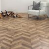 Austrian Chevron 8mm Dark Rustic Oak 4V Laminate Flooring