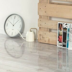 Home High Gloss 8mm Stone White Oak 4V Laminate Flooring