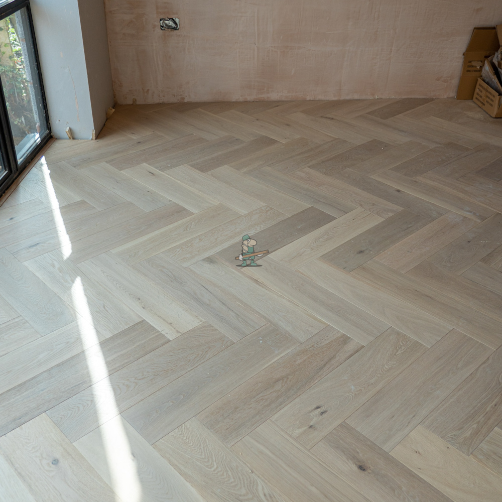 Riviera Click 14/3 x 150mm Pale Invisible Oak Herringbone Engineered Flooring