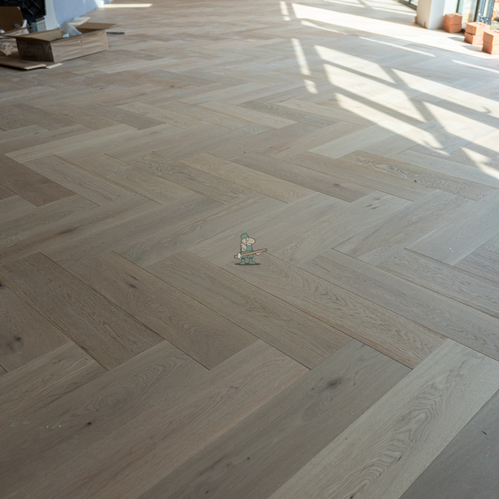 Riviera Click 14/3 x 150mm Pale Invisible Oak Herringbone Engineered Flooring