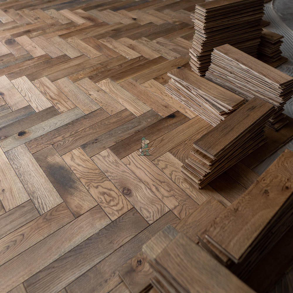 Riviera 18/5 x 90mm Rustic Cottage Oak Herringbone Engineered Flooring