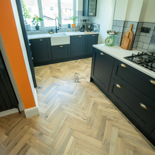 Riviera 18/5 x 90mm Pale Invisible Oak Herringbone Engineered Flooring