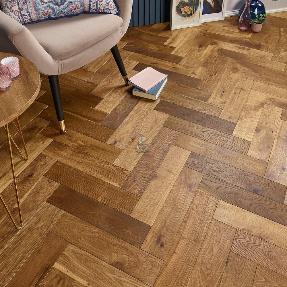 Nature 15/4 x 90mm Smokey Ammonia Oak Herringbone Engineered Flooring