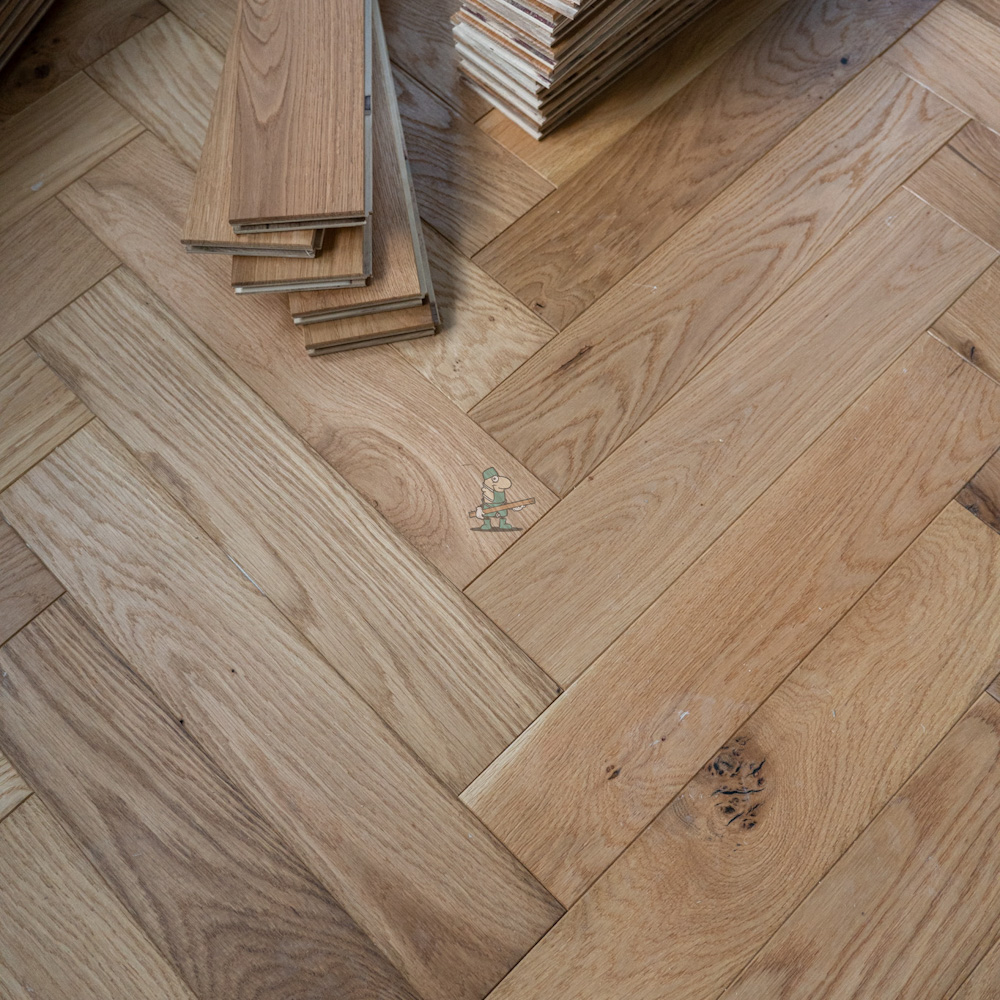 Nature 18/5 x 100mm LARGE Natural Brushed Oak Herringbone Engineered Flooring