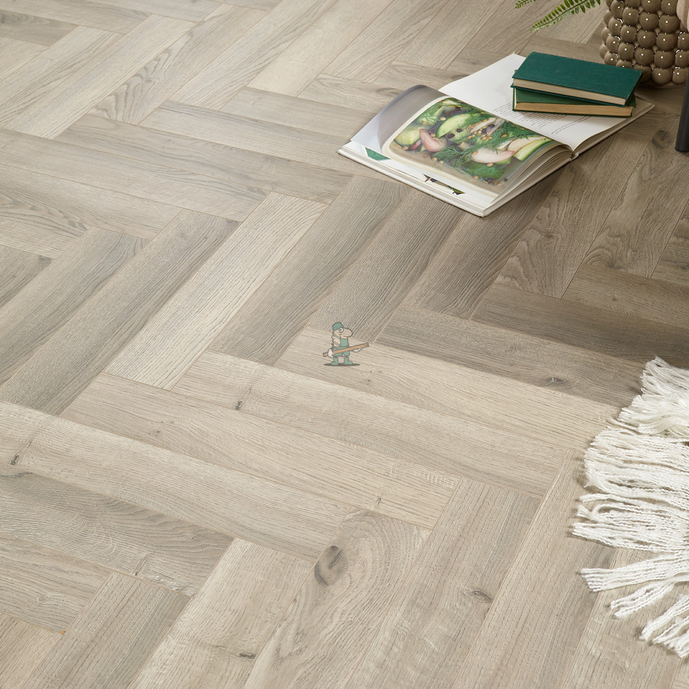 Craft AC5 Herringbone 12mm Castle Grey Oak Laminate Flooring