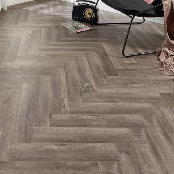 Craft Herringbone 12mm Cosmic Grey Oak Laminate Flooring