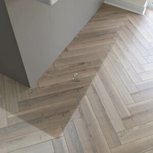 46sqm 📦 Pallet DEAL – 12mm Herringbone Grey Beige Oak Laminate Flooring