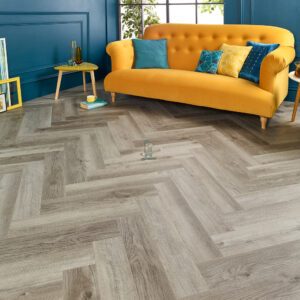 Hydro Pro Herringbone 5mm Feather Grey Luxury Vinyl Click Flooring