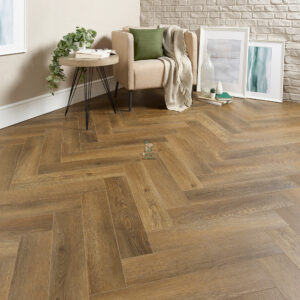 Hydro Pro Herringbone 5mm Caramel Luxury Vinyl Click Flooring